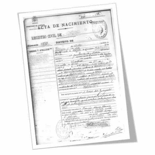 certificado de nacimiento