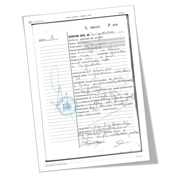 certificado defuncion